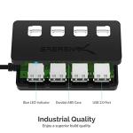 SABRENT 4-Port USB-C Hub with ON/OFF Switches