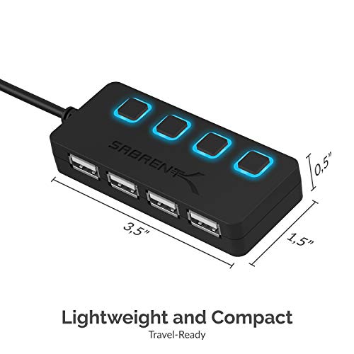 SABRENT 4-Port USB-C Hub with ON/OFF Switches