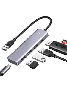 Slim 4 port USB-C hub with power