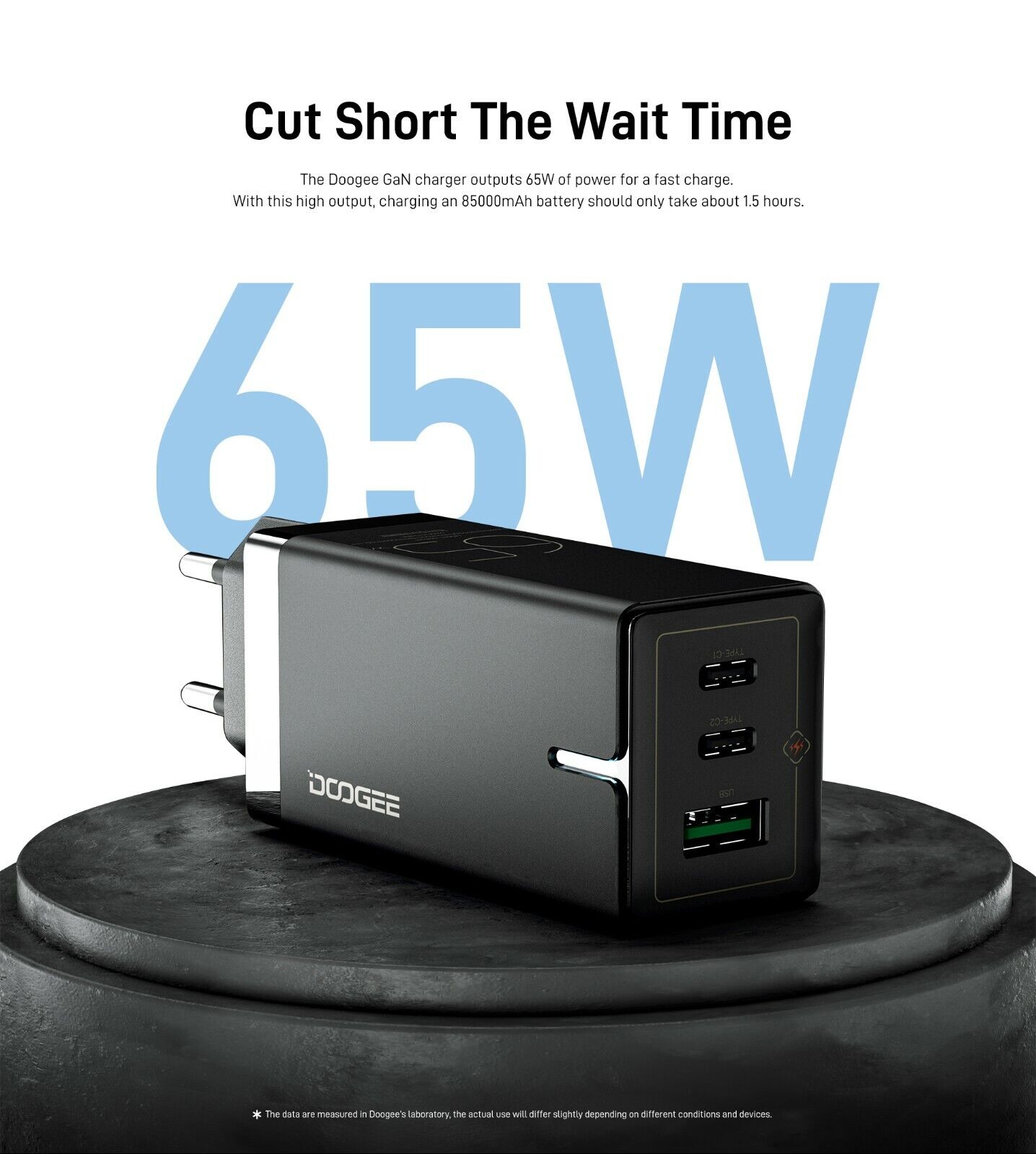 DOOGEE 65W GaN Charger with USB-A