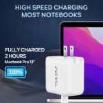 65W 2-Port USB-C Wall Charger (White)