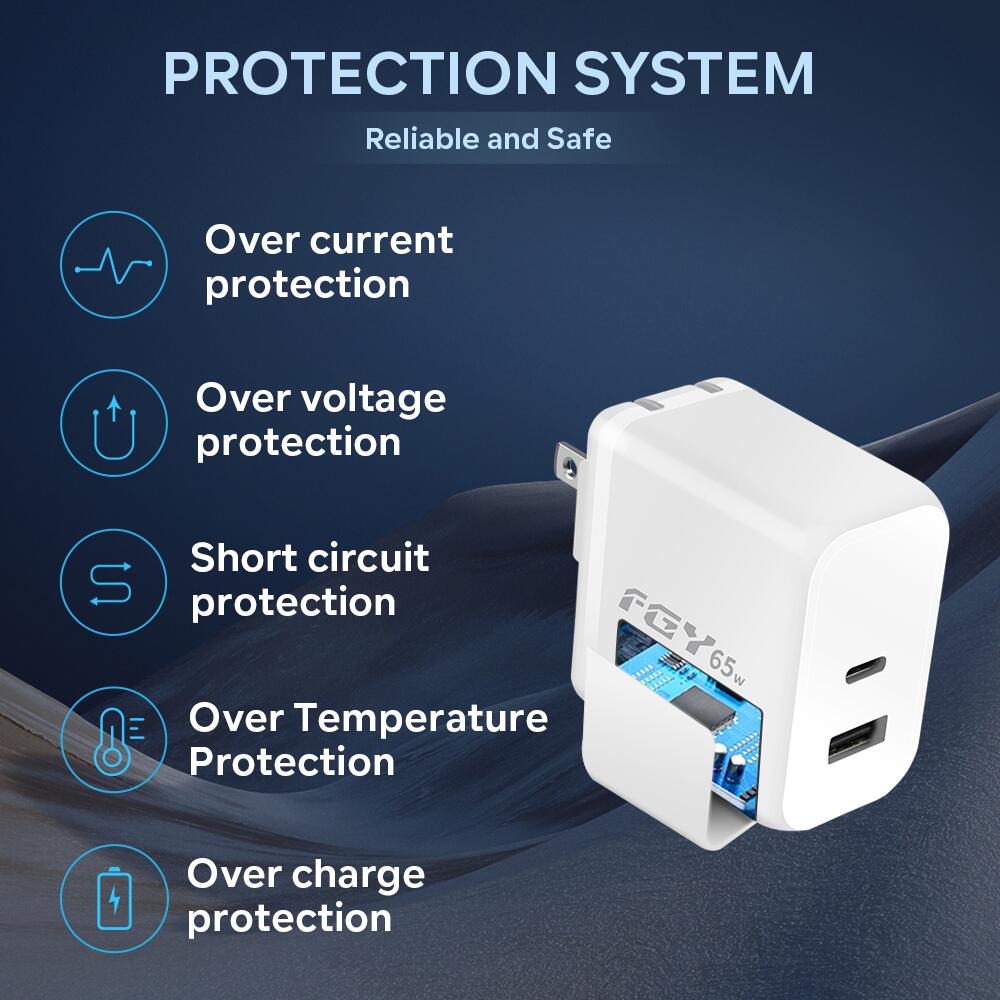 65W 2-Port USB-C Wall Charger (White)