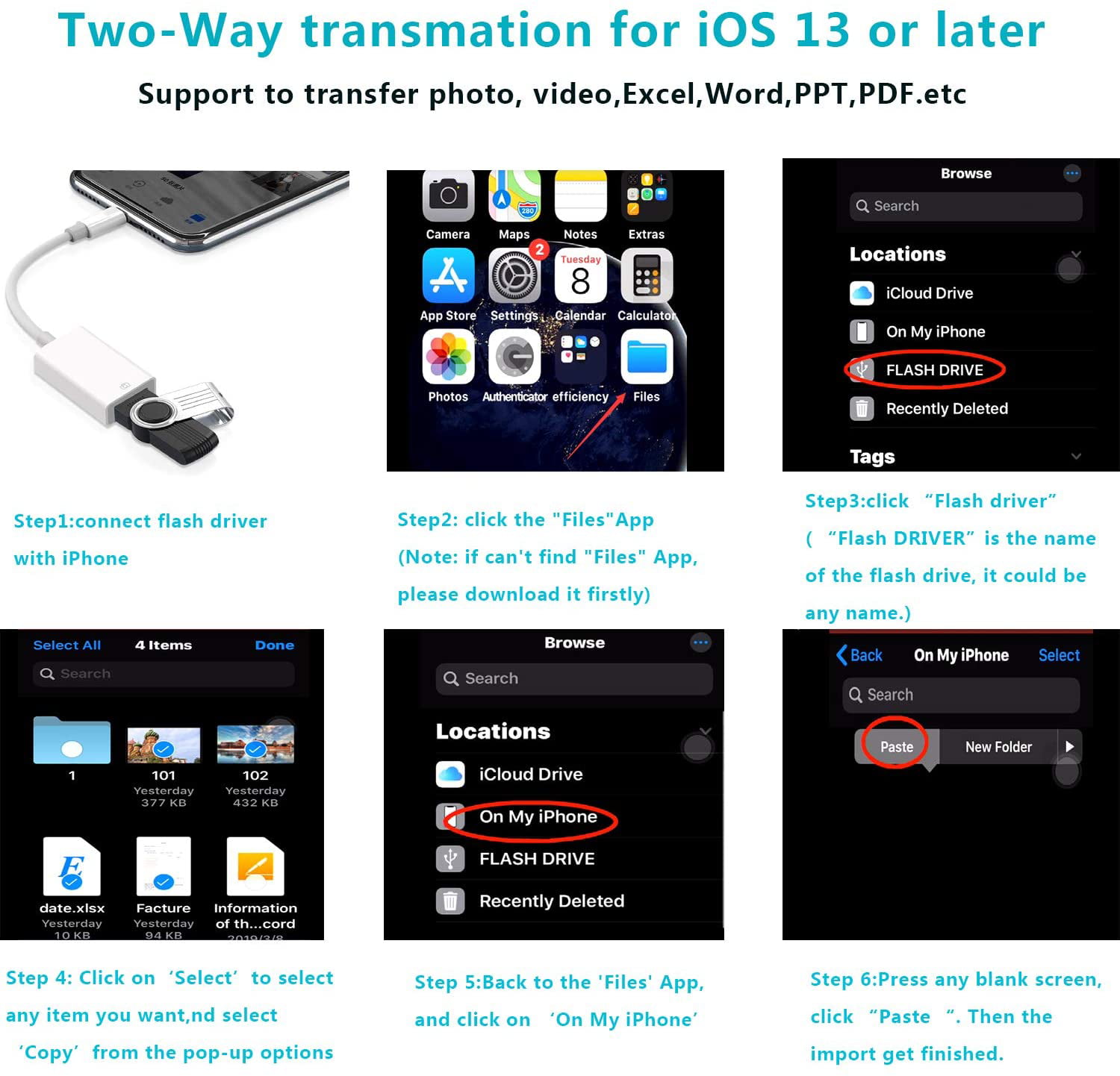 Apple Lightning to USB OTG Adapter