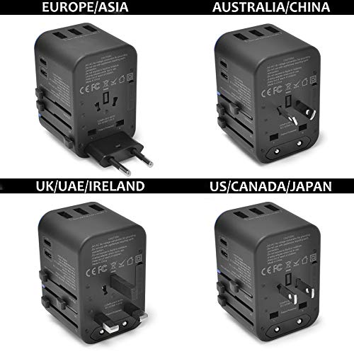 World Travel Plug Adapter with USB-C Ports