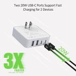 Nekmit 4-Port USB-C Wall Charger - Upgraded