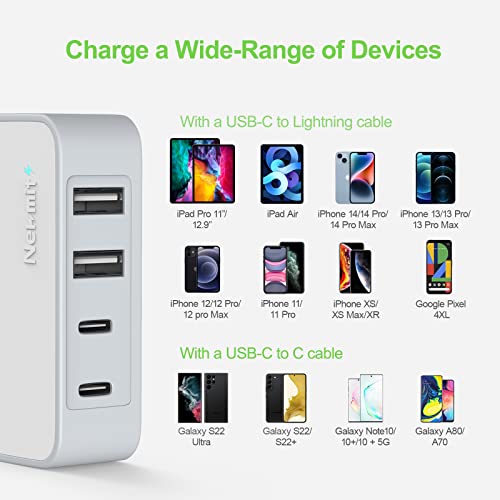 Nekmit 4-Port USB-C Wall Charger - Upgraded