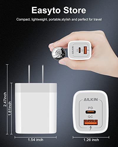 AILKIN 20W Dual Port USB-C Charger Cube