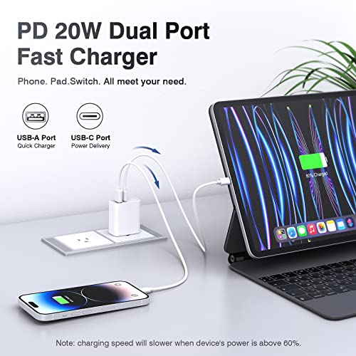 20W Dual Port USB C Wall Charger 2-Pack