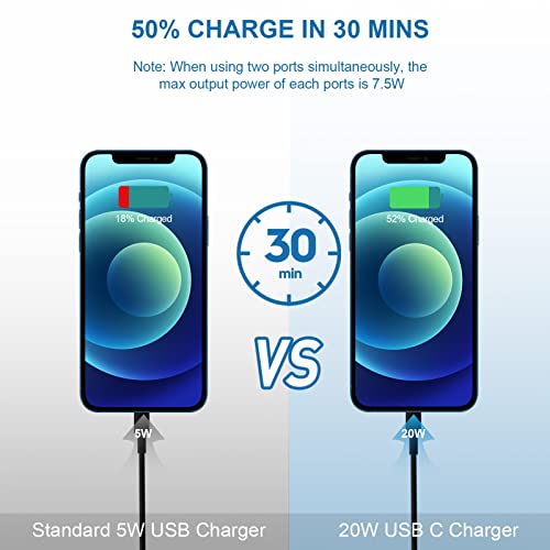 Fast Dual Port USB-C Wall Charger