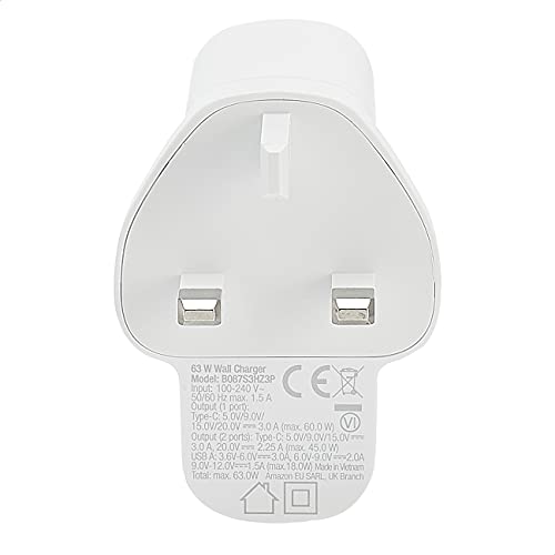63W Dual Port USB Charger - White
