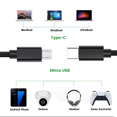 Nylon Braided USB-C to Micro USB Adapter (1m)