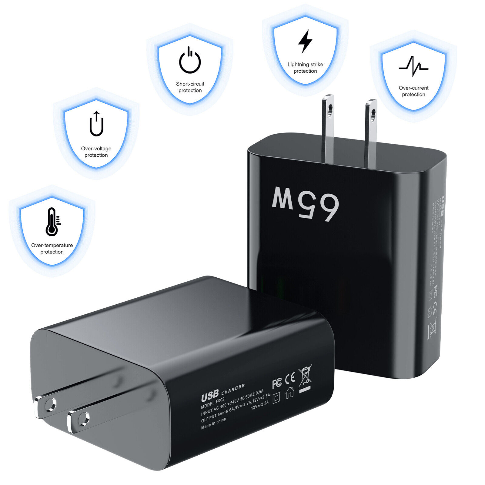 5-Port Fast USB-C Wall Charger Adapter