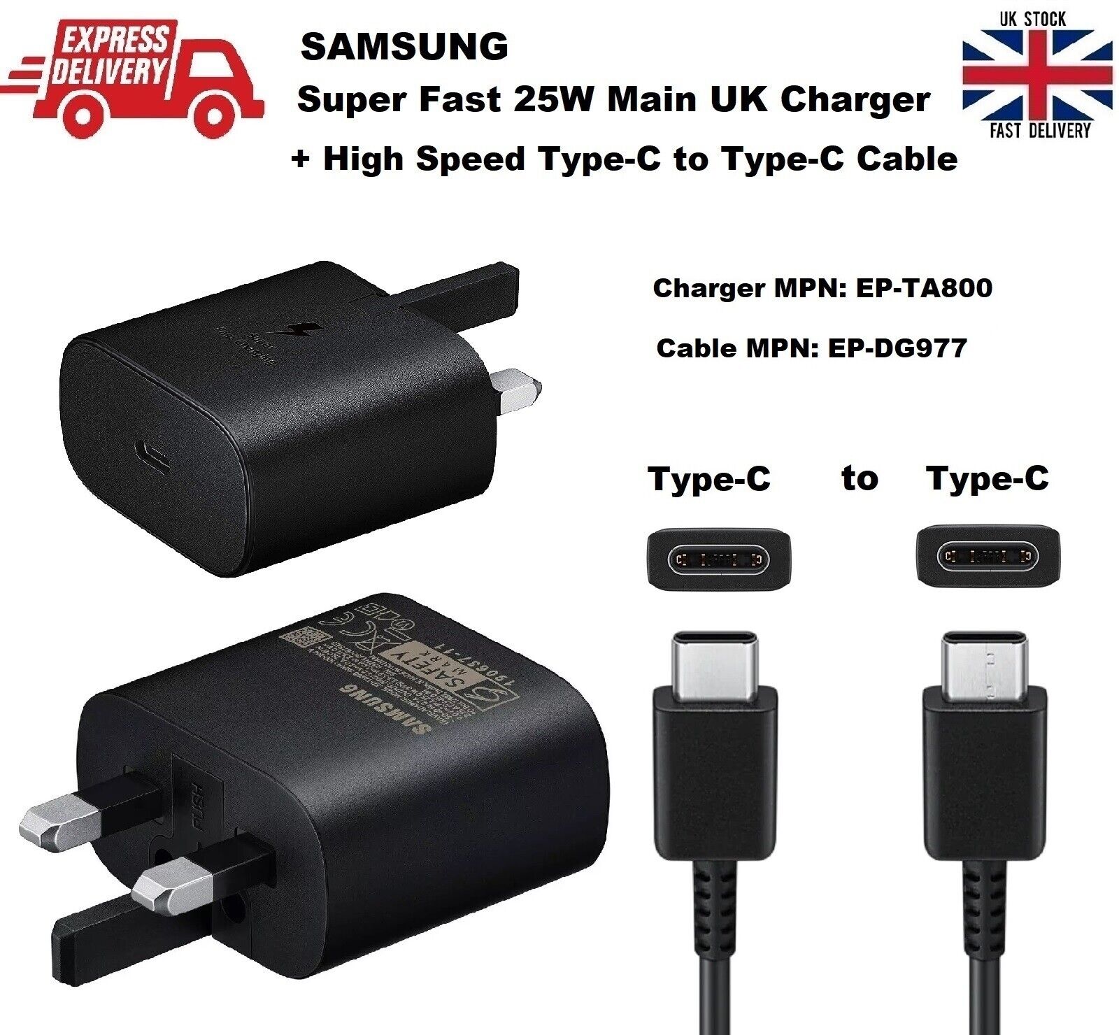 Samsung 25W USB-C Charger + Data Cable
