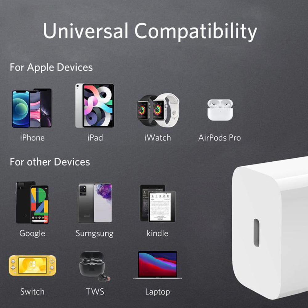 20W USB-C Charger for iPhone, Galaxy & More