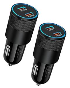 Dual 60W USB-C Car Charger for Fast Charging