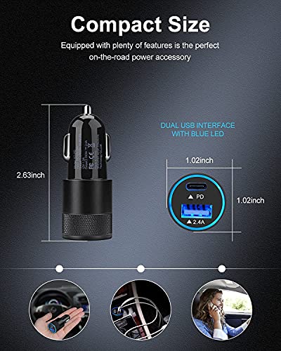 2 Pack 30W PD USB-C Car Charger