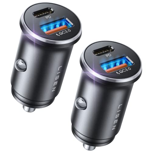 2-Pack USB-C Fast Car Charger for iPhone & Samsung