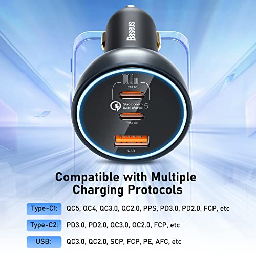 Baseus 160W Triple Port USB-C Car Charger