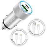 Poukey iPhone Car Charger with USB-C