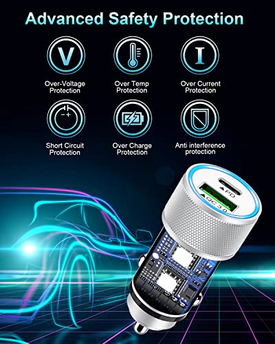 Poukey iPhone Car Charger with USB-C