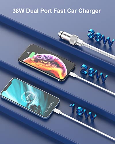 Poukey iPhone Car Charger with USB-C