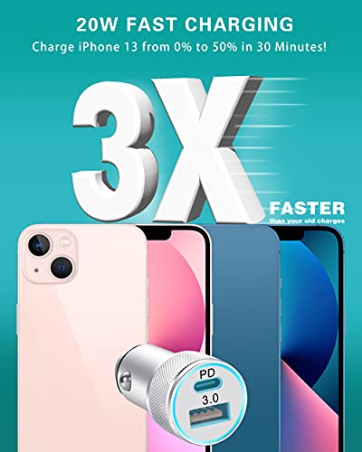 20W USB-C car charger with lightning cable