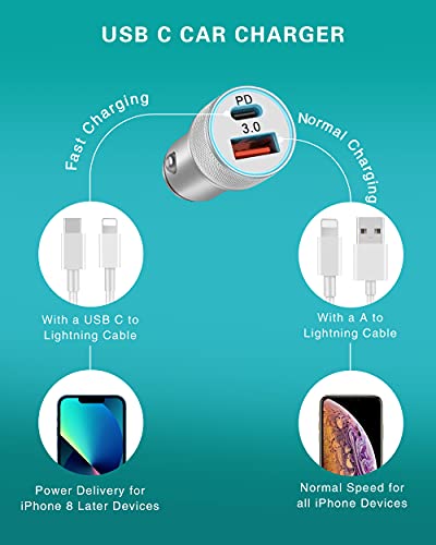 20W USB-C car charger with lightning cable