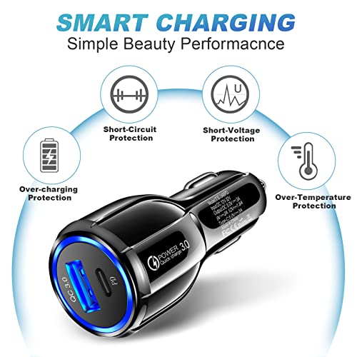 Dual-Port USB-C Car Charger for Mobile Devices