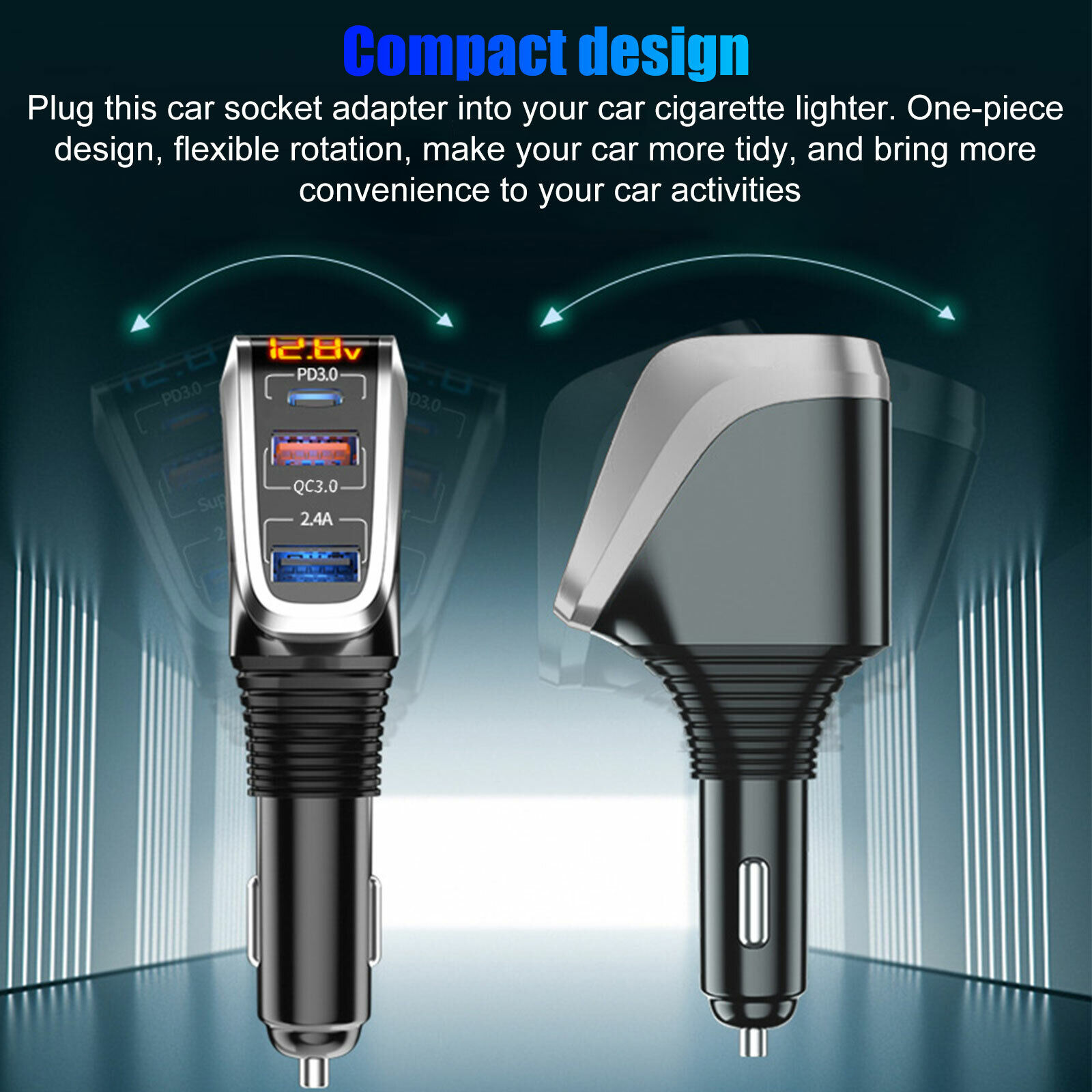 Dual PD USB-C Car Charger Splitter