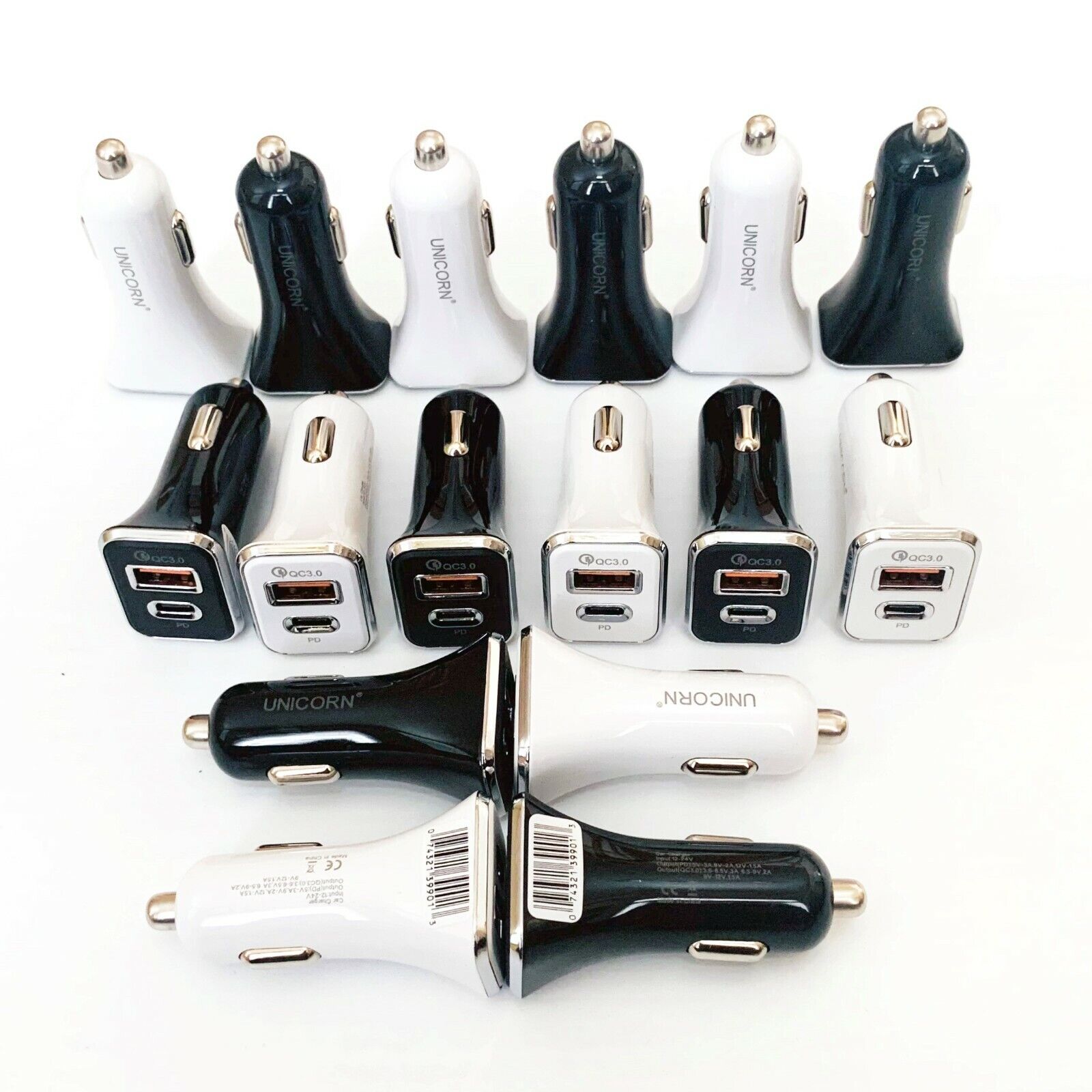 10 Dual Port USB-C Car Chargers - Wholesale