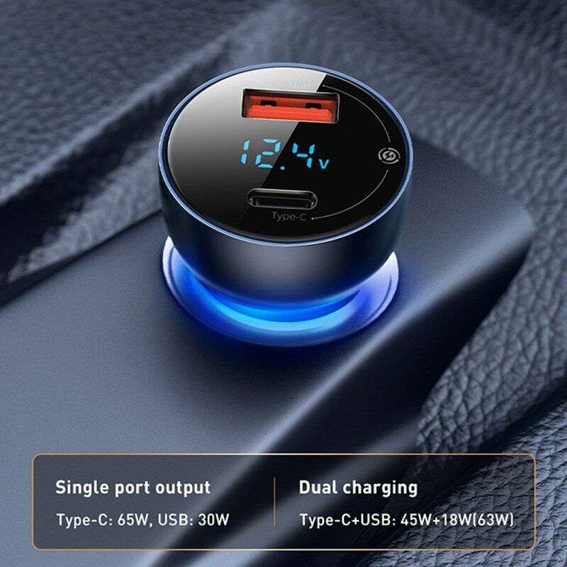 Baseus Dual USB-C Car Charger Kit