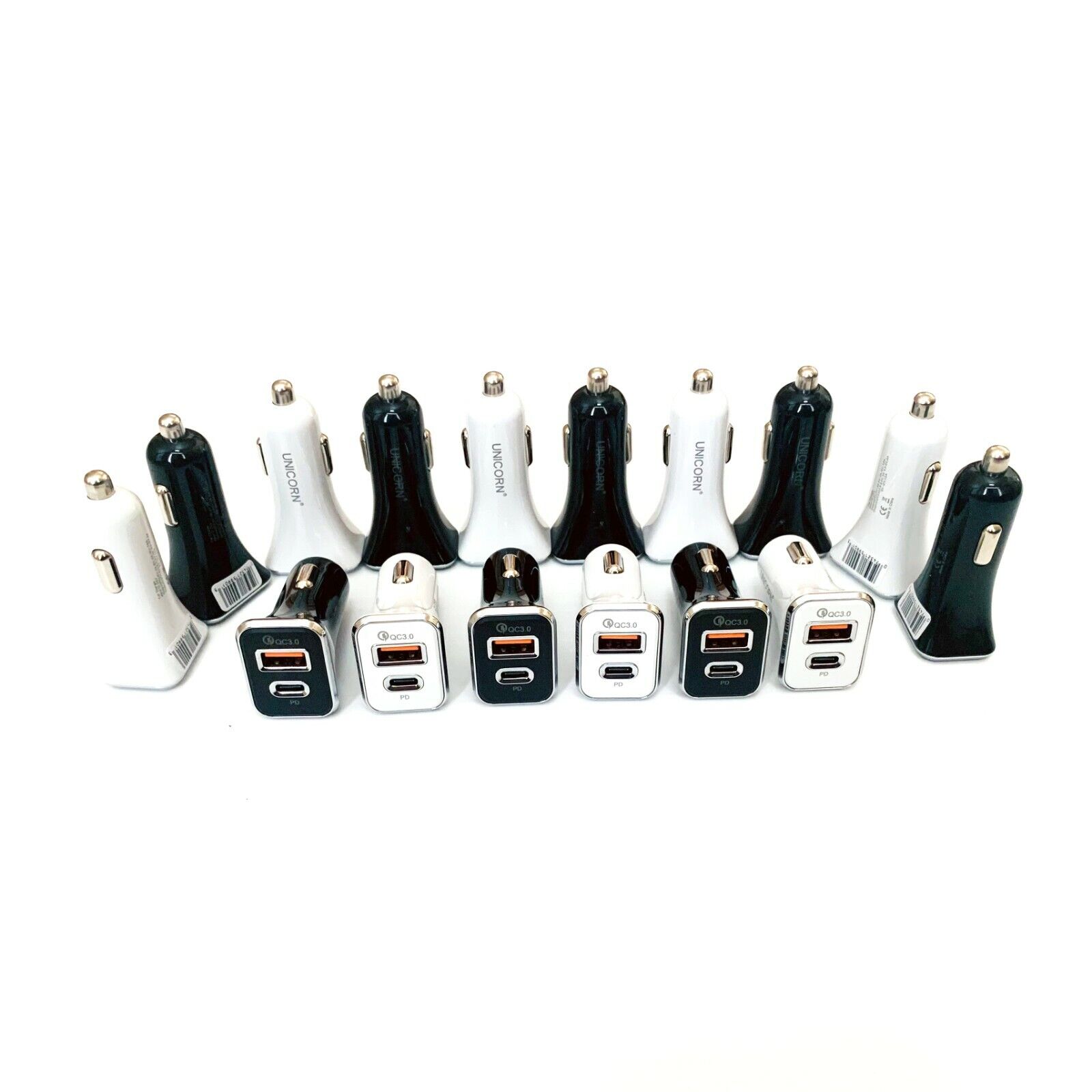 10 Dual Port USB-C Car Chargers - Wholesale