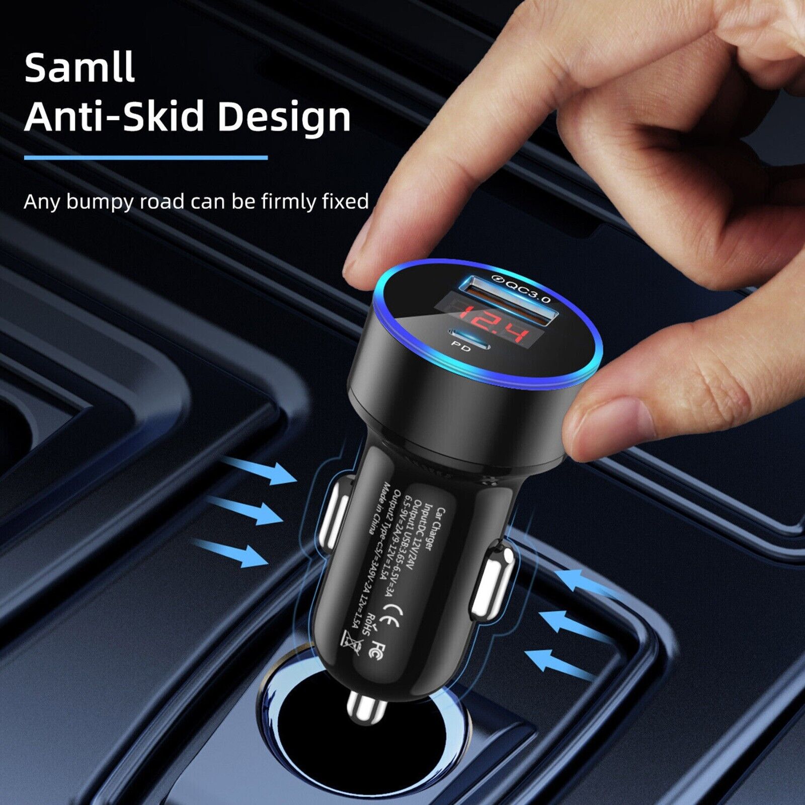 Fast Charging Dual USB-C Car Adapter