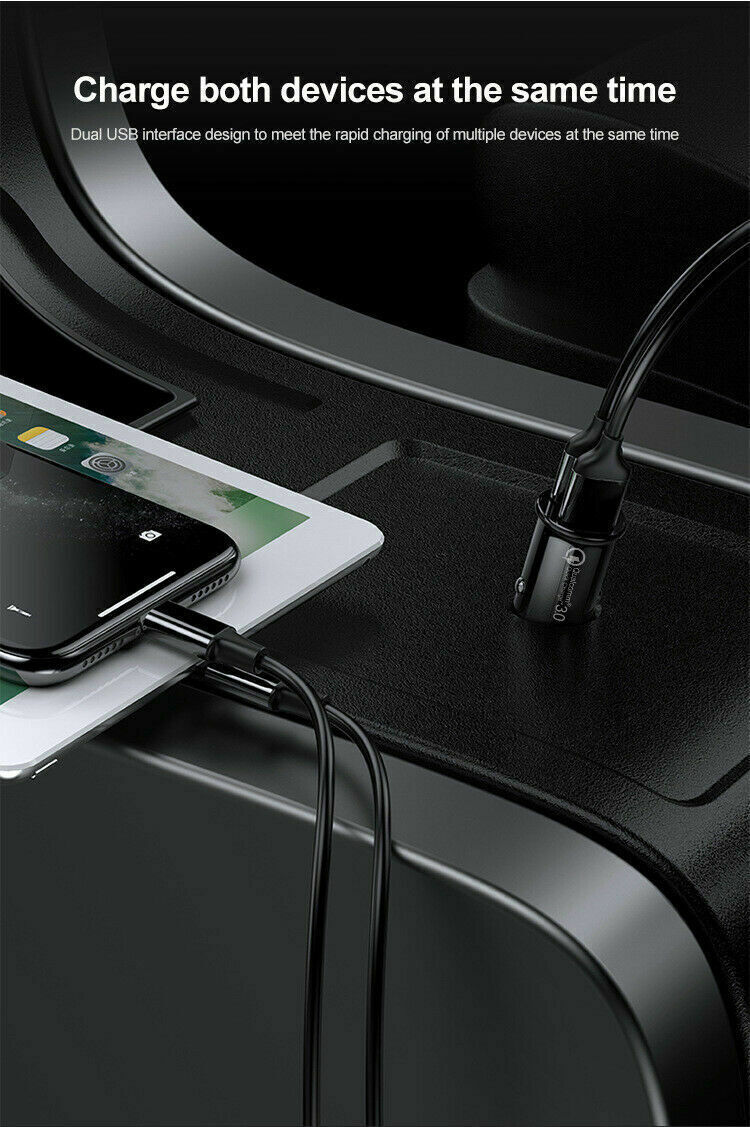 2-Port USB-C Car Charger for iPhone and Samsung