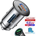 Dual Port 48W USB-C Car Charger