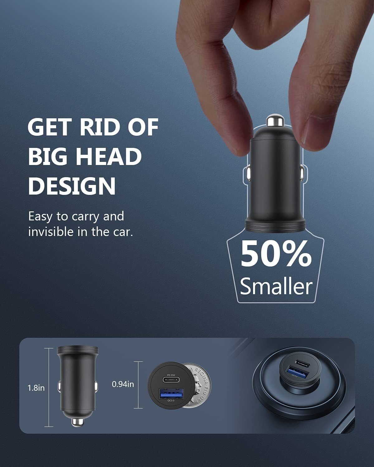 Dual Port 48W USB-C Car Charger