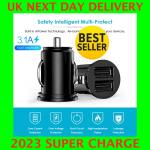 Dual USB-C Car Charger for iPhone & Samsung