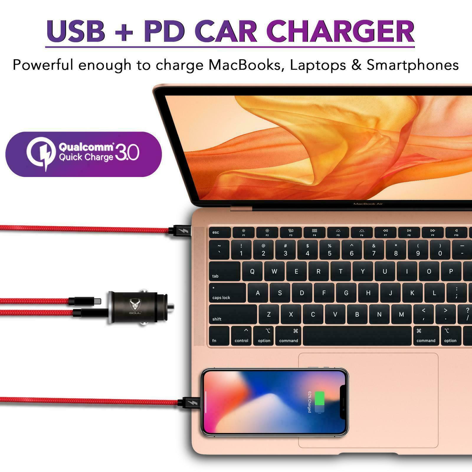 Fast Dual USB-C Car Charger for iPhone & Android