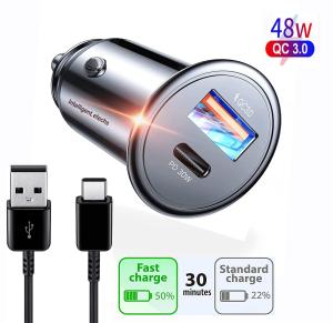 2-Port USB-C Car Charger for Smartphones