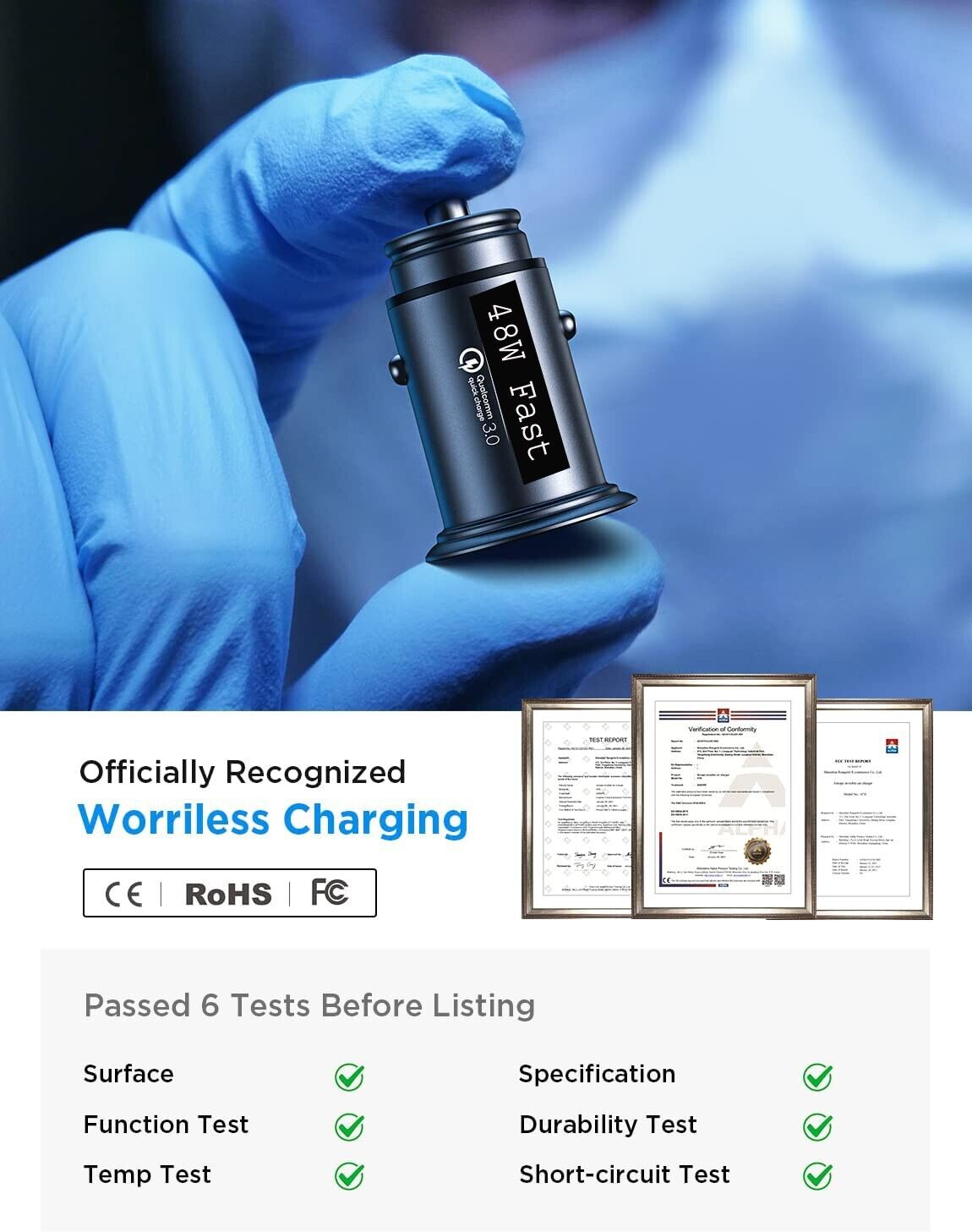 2-Port USB-C Car Charger for Smartphones