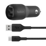 Belkin Dual USB Car Charger with USB-C Cable