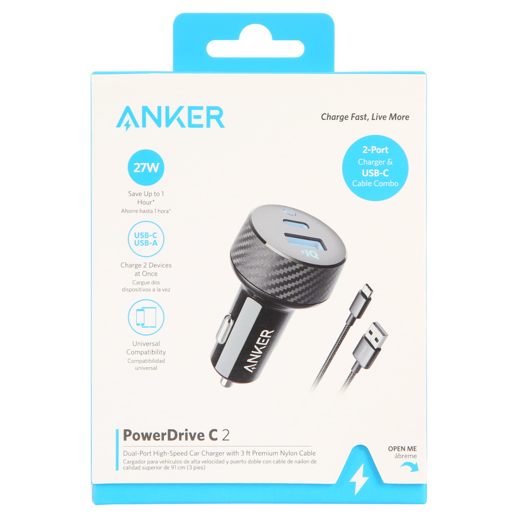 Anker USB-C Car Charger Combo with Cable