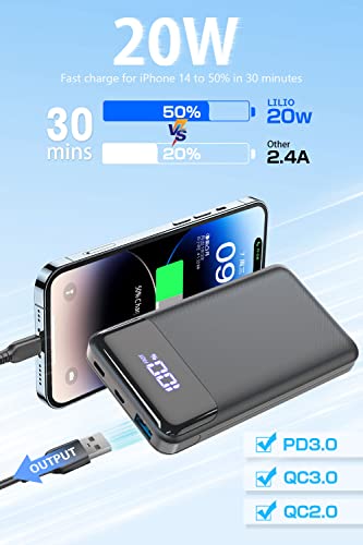 Portable 20,000mAh USB-C Power Bank