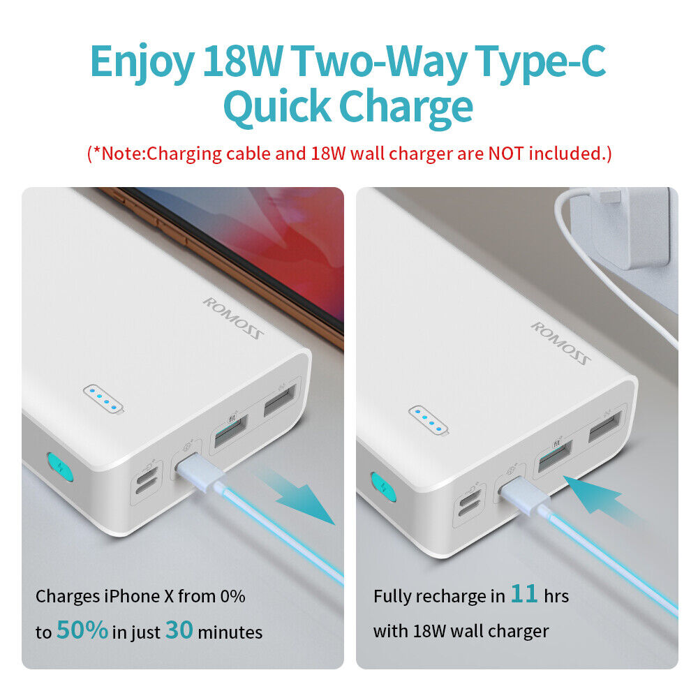 30000mAh USB-C Power Bank with PD QC3.0