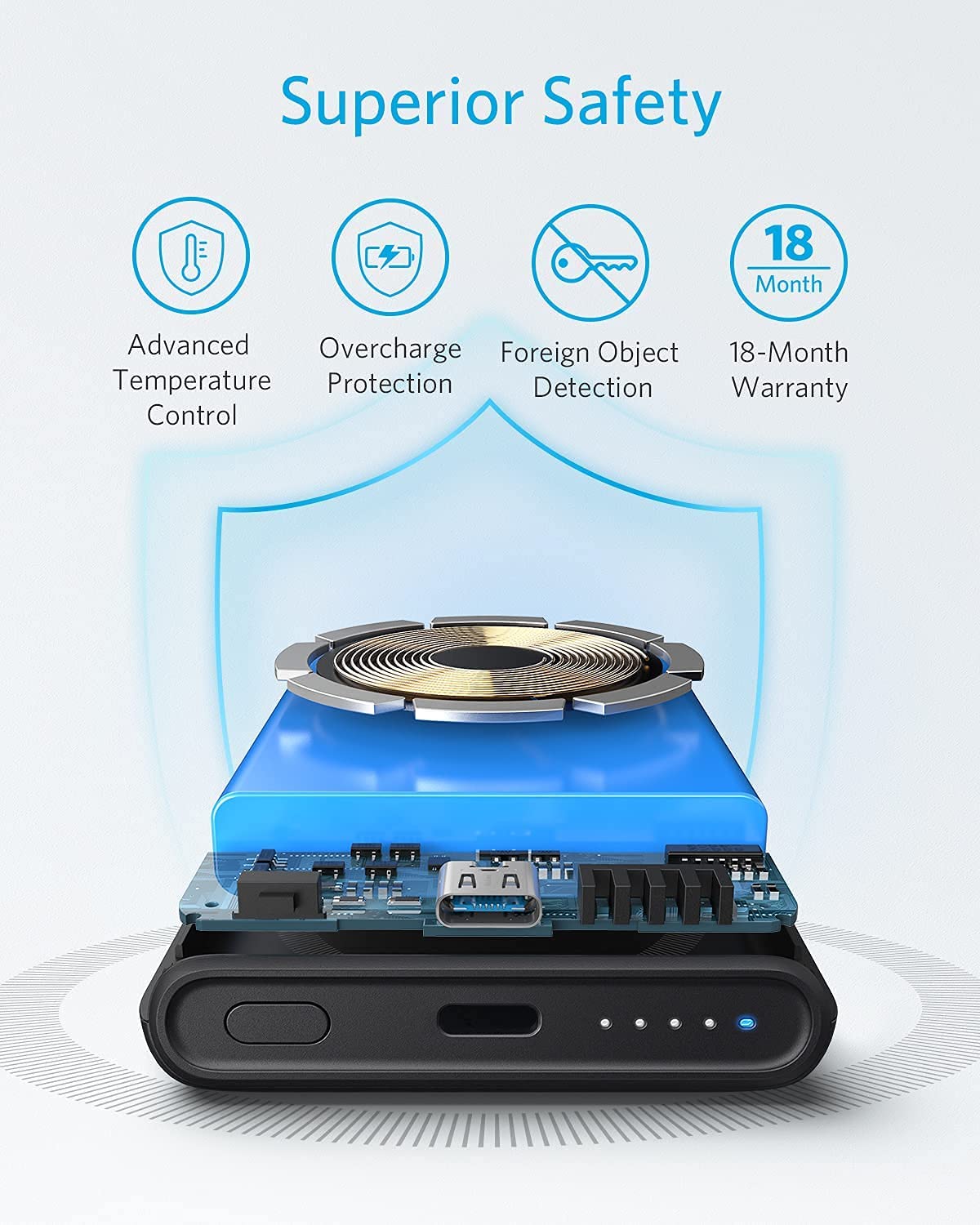 Anker 521 Magnetic Wireless Charger - Black