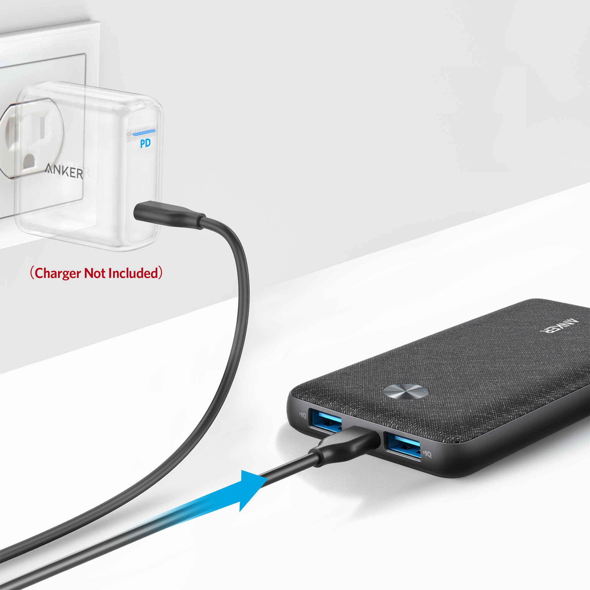 Anker USB-C Portable Charger, Black