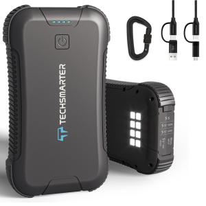 Rugged 30000mAh USB-C PD Power Bank with Flashlight