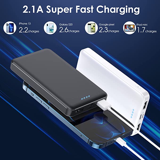 10k mAh USB-C Power Bank for Phones