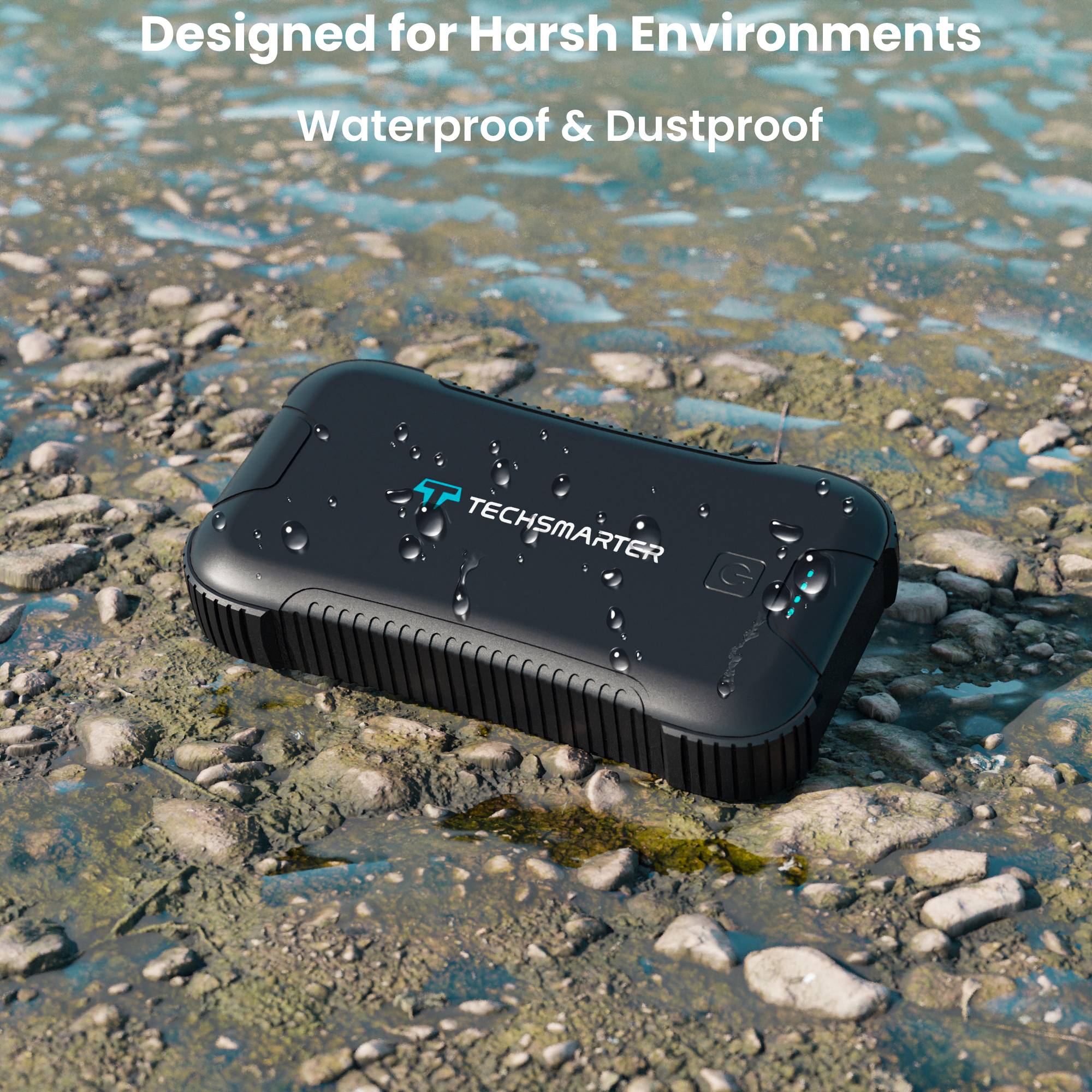 Rugged 30000mAh USB-C PD Power Bank with Flashlight