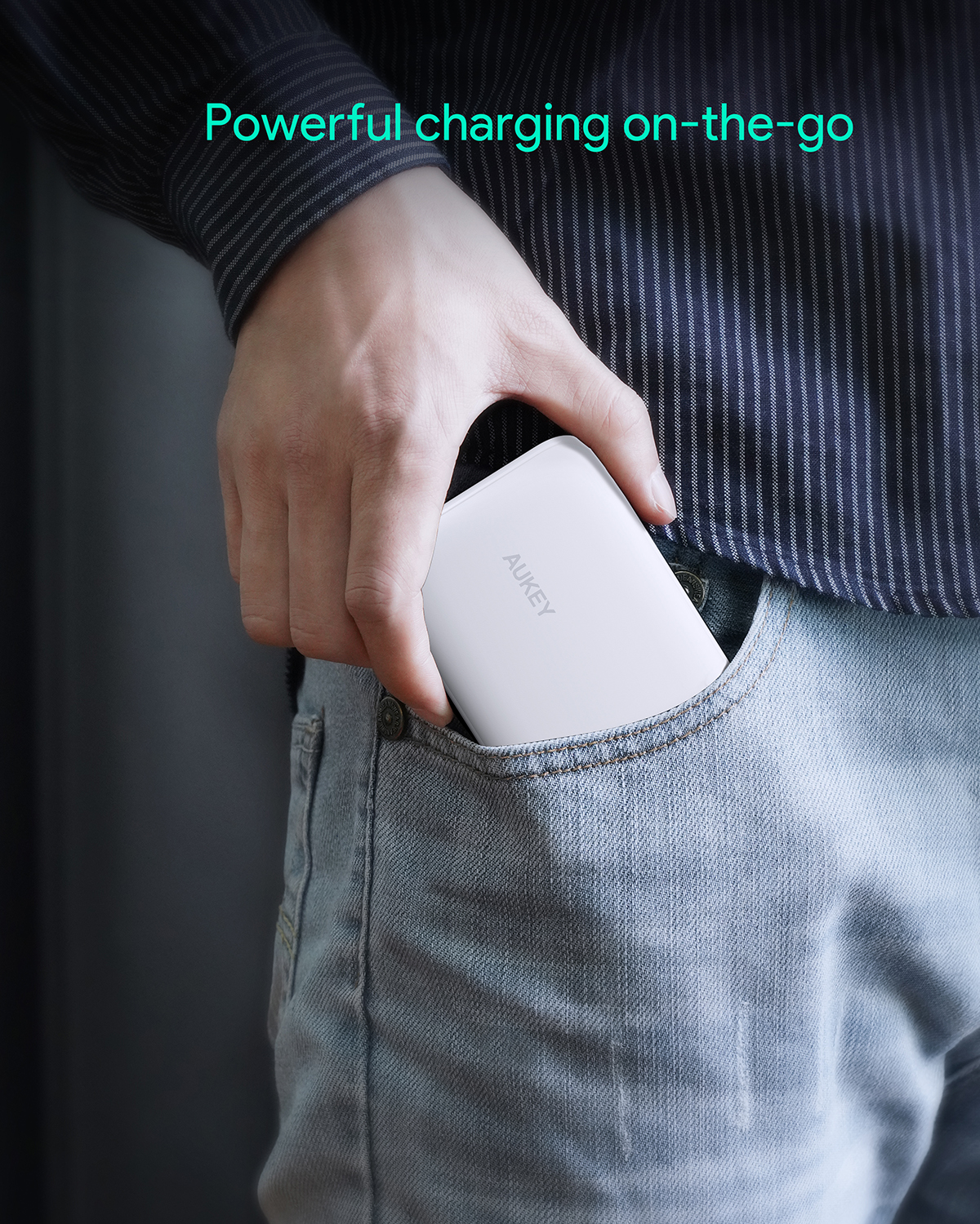 10,000mAh White USB-C Portable Charger by AUKEY